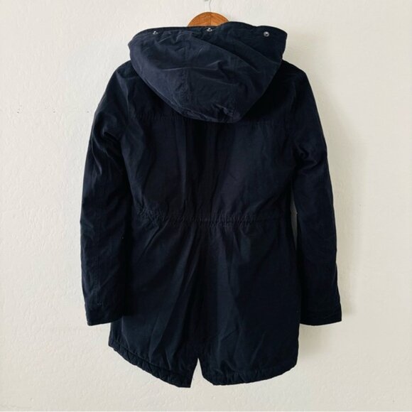 Hollister Women’s Black Utility Jacket with Cream Sherpa Lining Small Winter - Picture 8 of 8